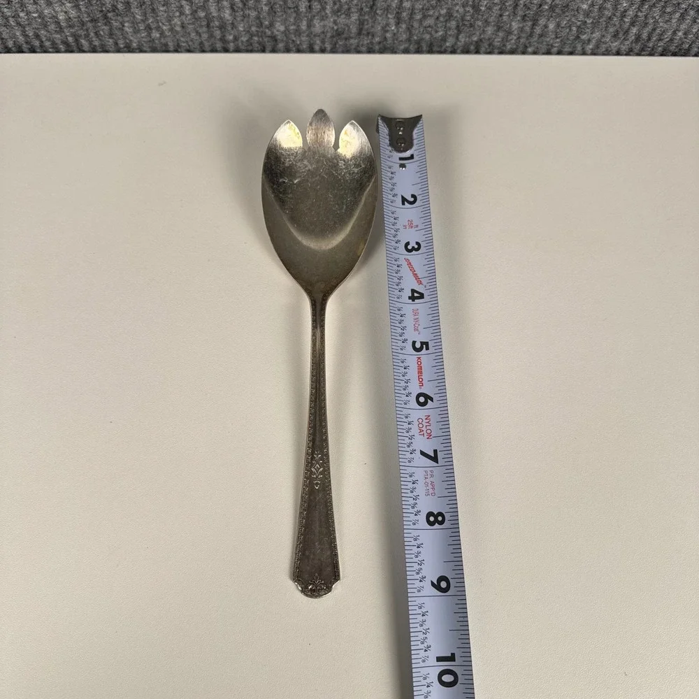 WM A Rogers AA Silver Plate Cold Meat Fork Serving Spork Ornate Vintage 8.5 Inch